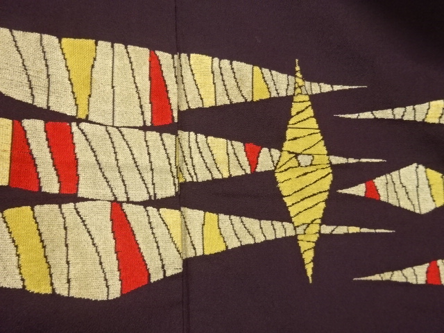  大正ロマン　変わり菱模様織り出しお召着物